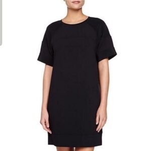 Vince Black Short Sleeve Shift Dress